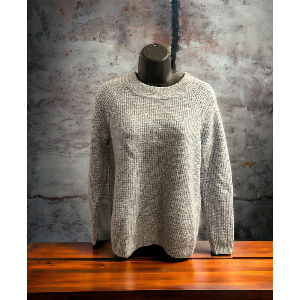 Style & Co Light Baby Gray Blue Mock Neck Sweater Sz Petite Med Warm Cuddly